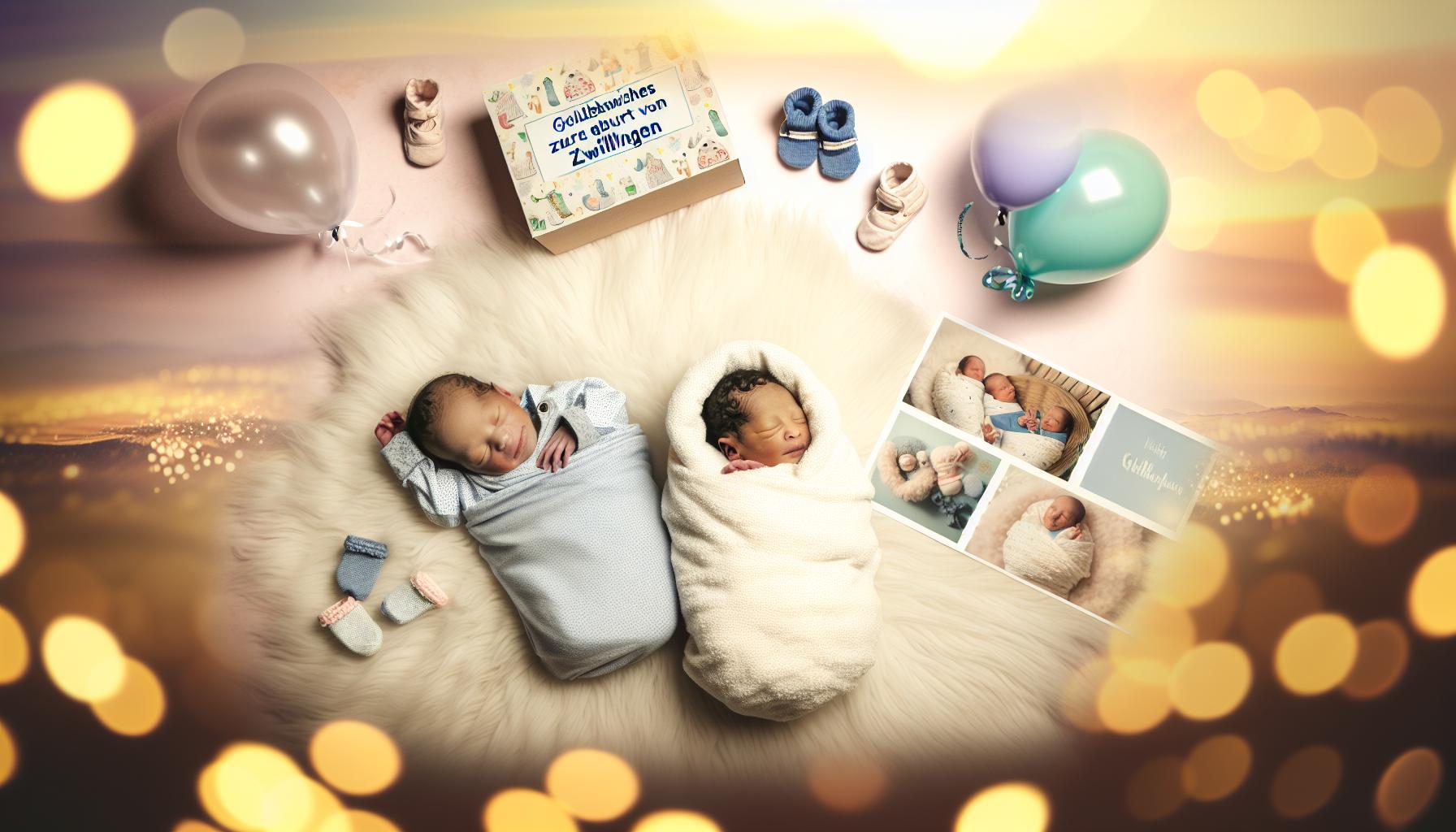Herzliche Glückwünsche zur Geburt von Zwillingen