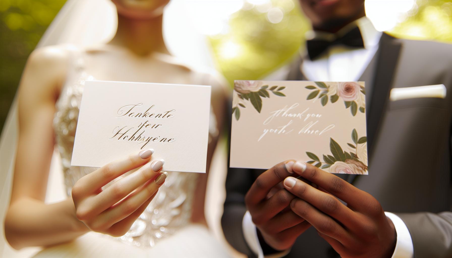 Elegante Dankessätze für Hochzeiten