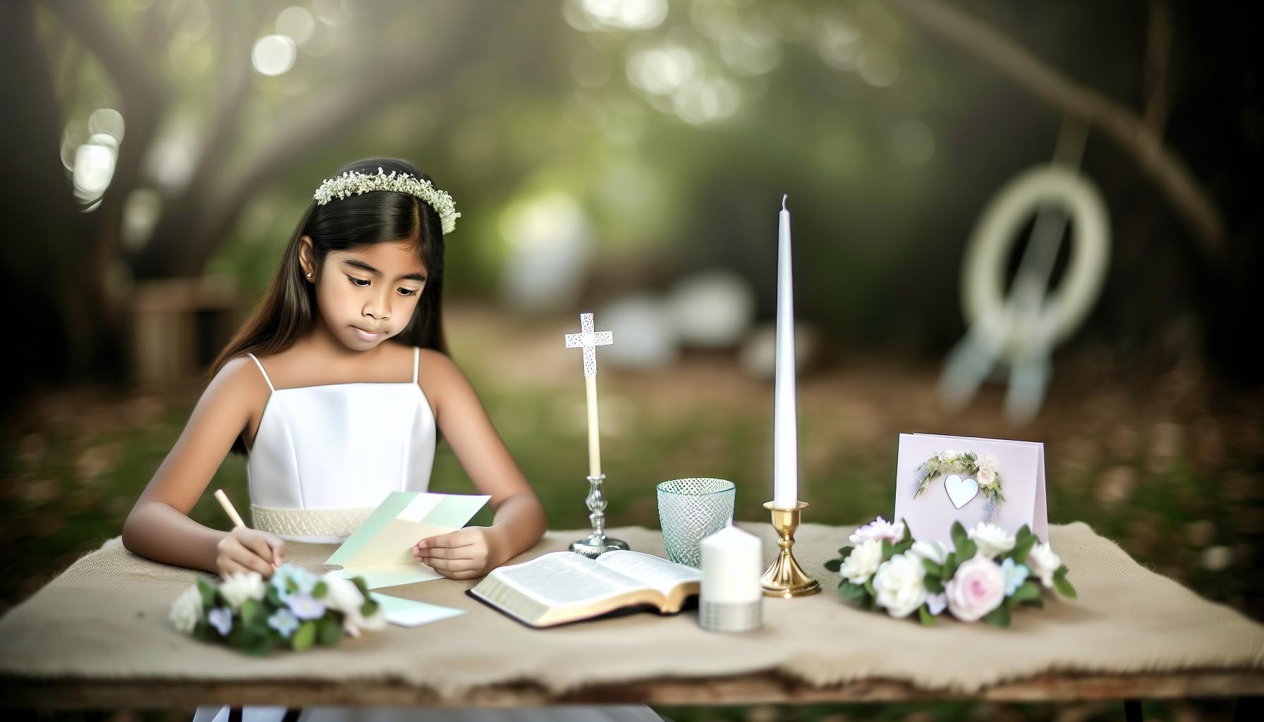 Persönliche Botschaften für Kommunionskarten