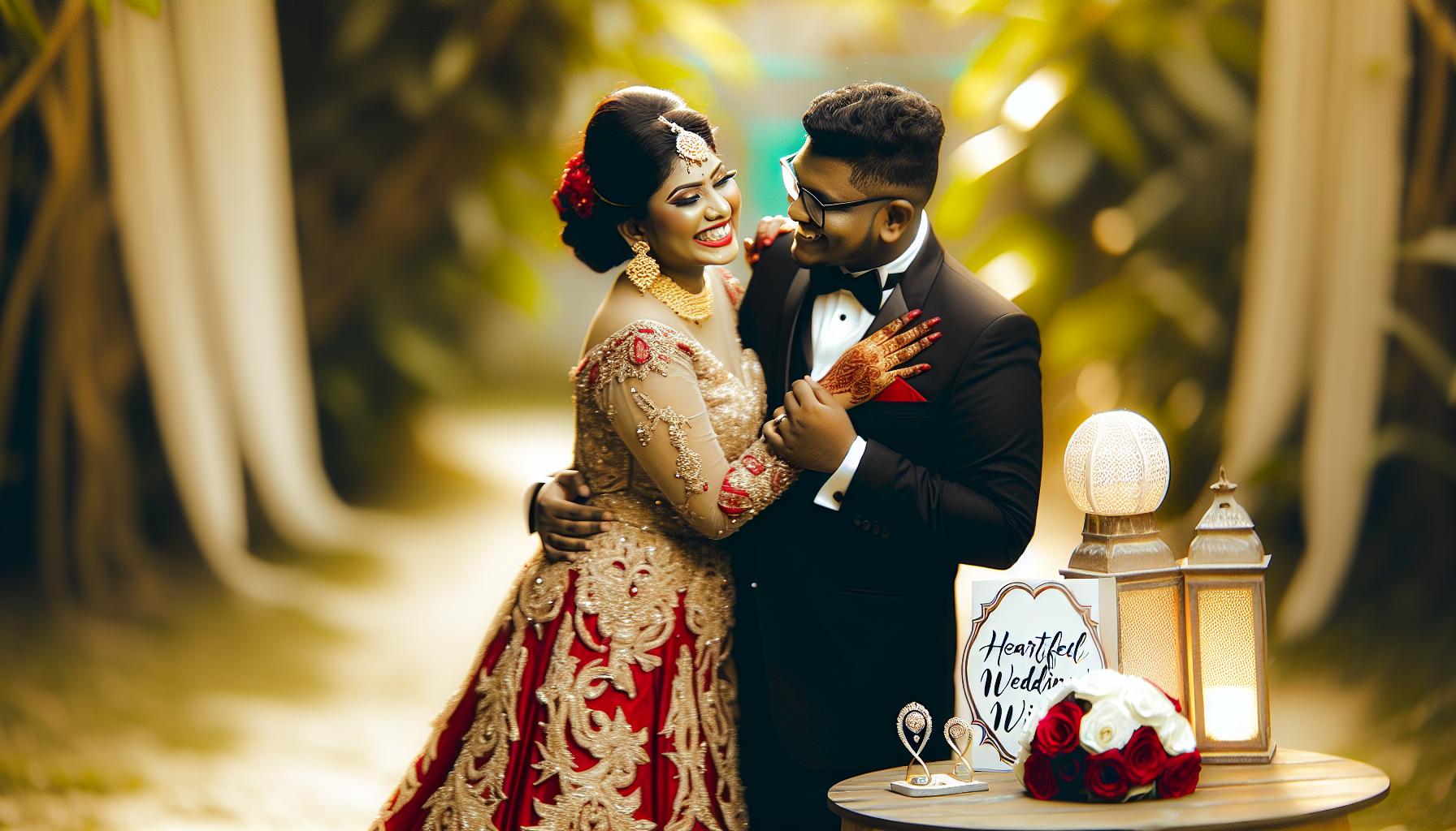 Herzliche Hochzeitswünsche für Braut und Bräutigam