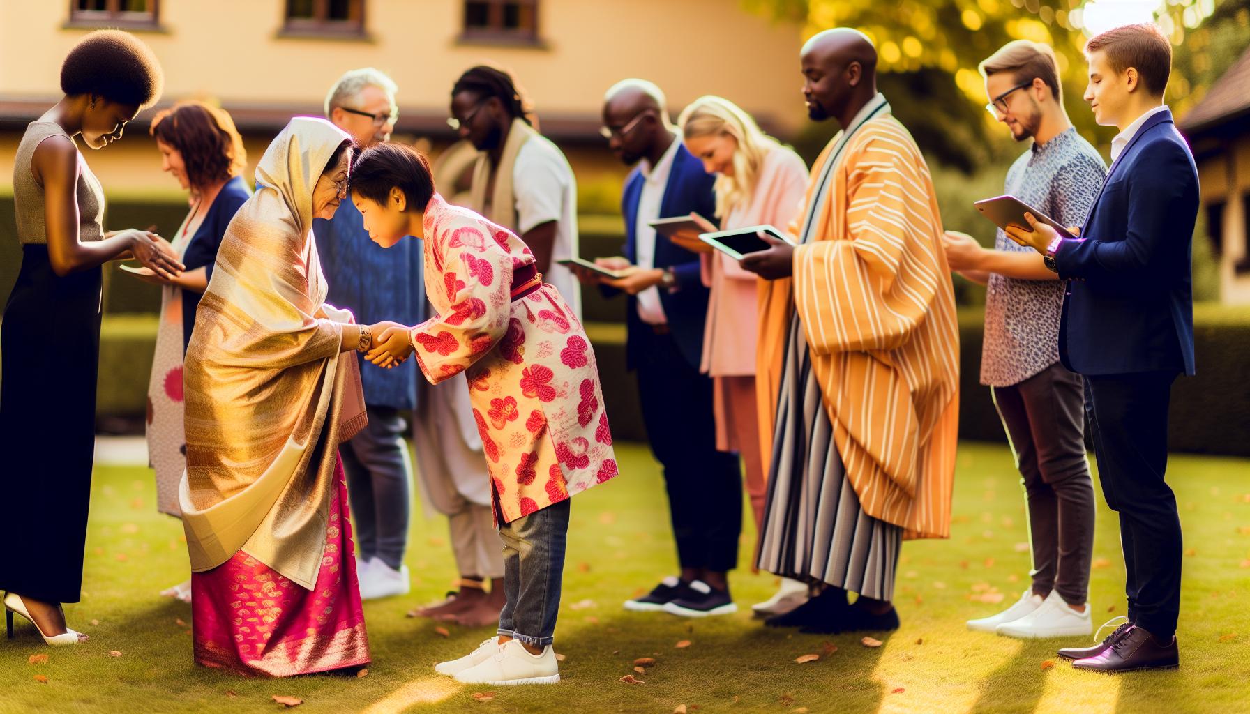 Traditionelle und moderne Grüße