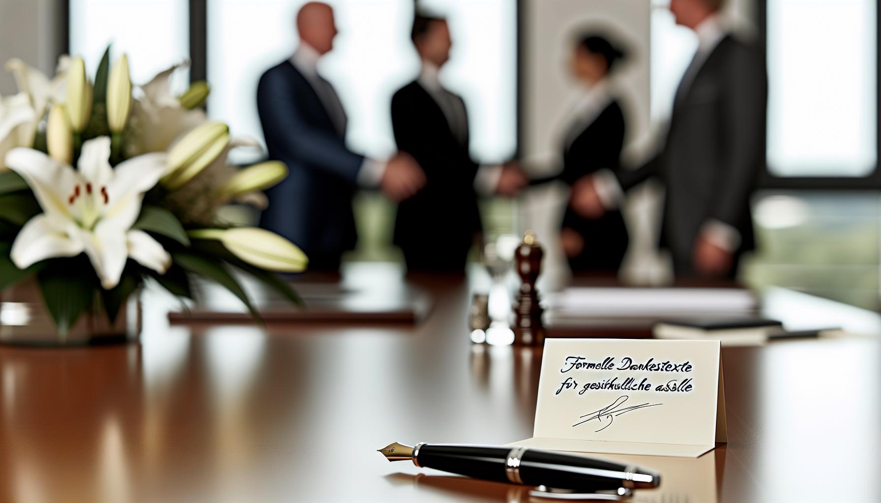 Formelle Dankestexte für geschäftliche Anlässe