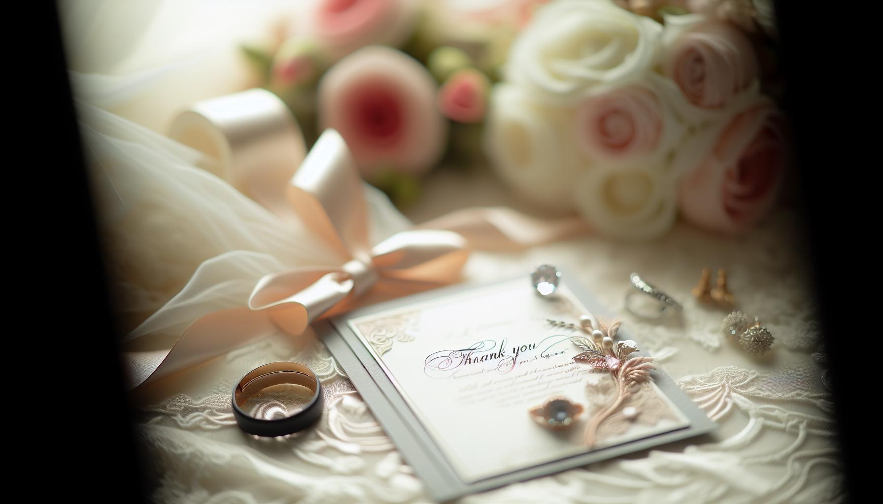 Elegante Danksagungen für Hochzeitsglückwünsche