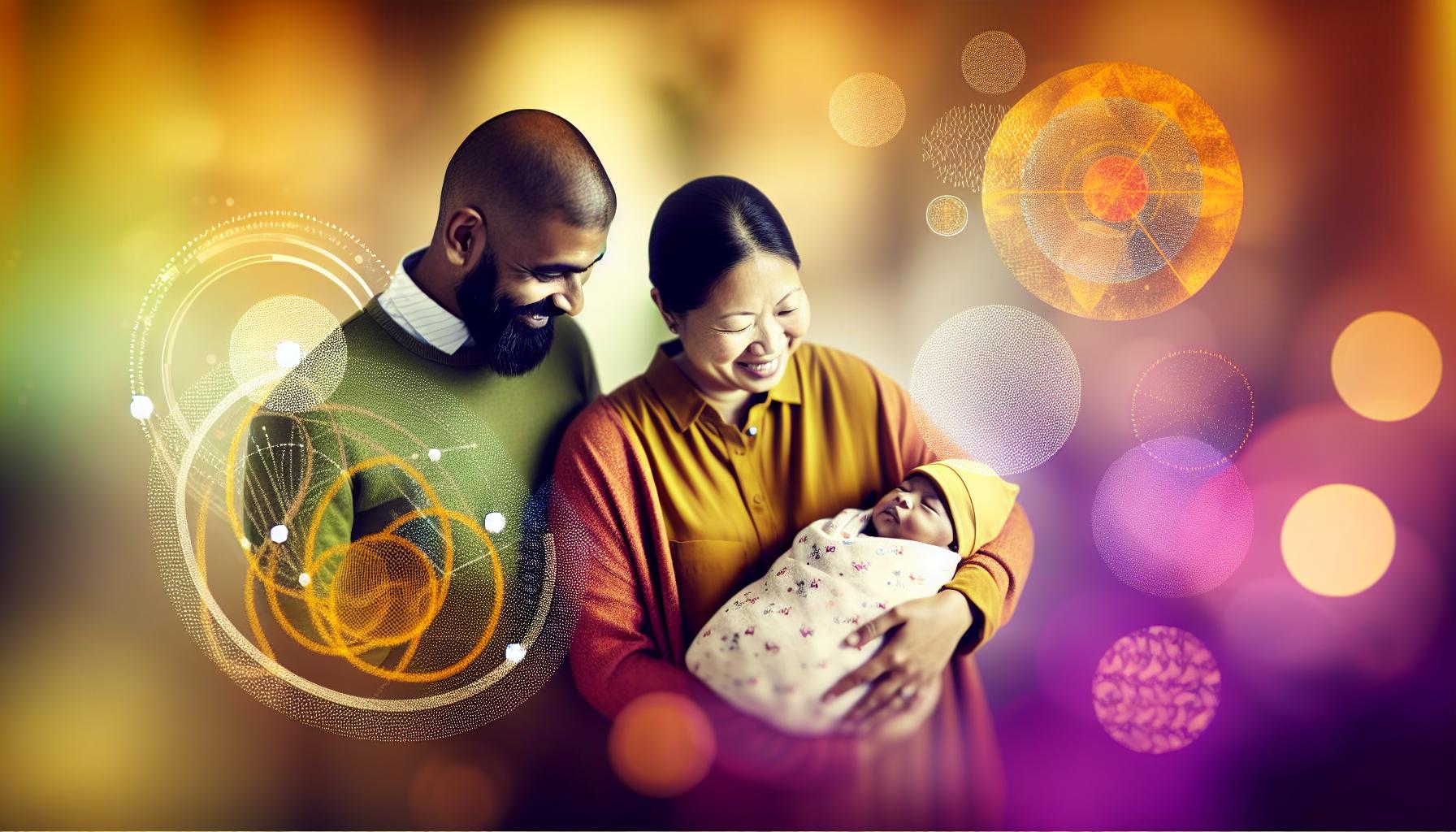 Emotionale Glückwünsche für das Neugeborene